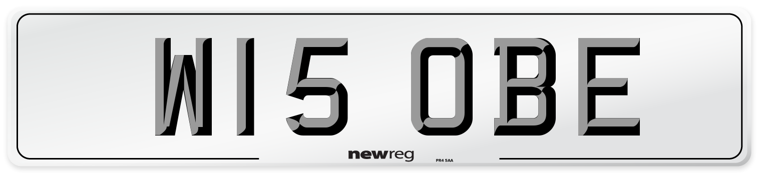 W15 OBE Number Plate from New Reg